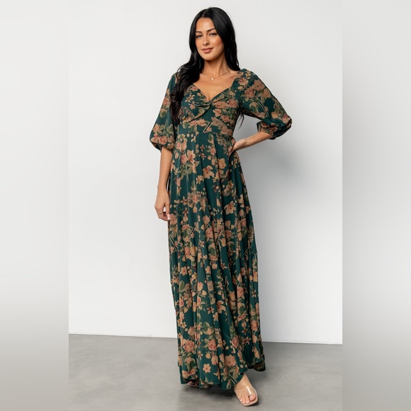 Baltic Born Dresses & Skirts - Baltic Born Forest Green Floral Maxi Dress